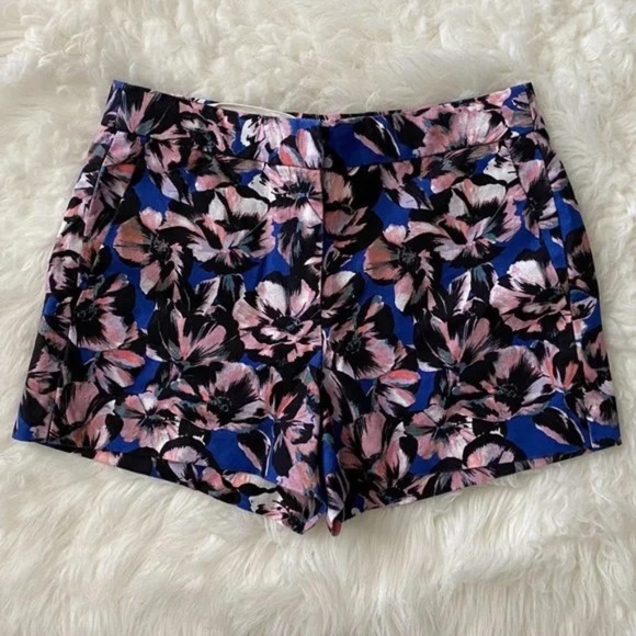 J. Crew Floral Hibiscus Linen Cotton Shorts Women's Size 2 - Picture 1 of 8